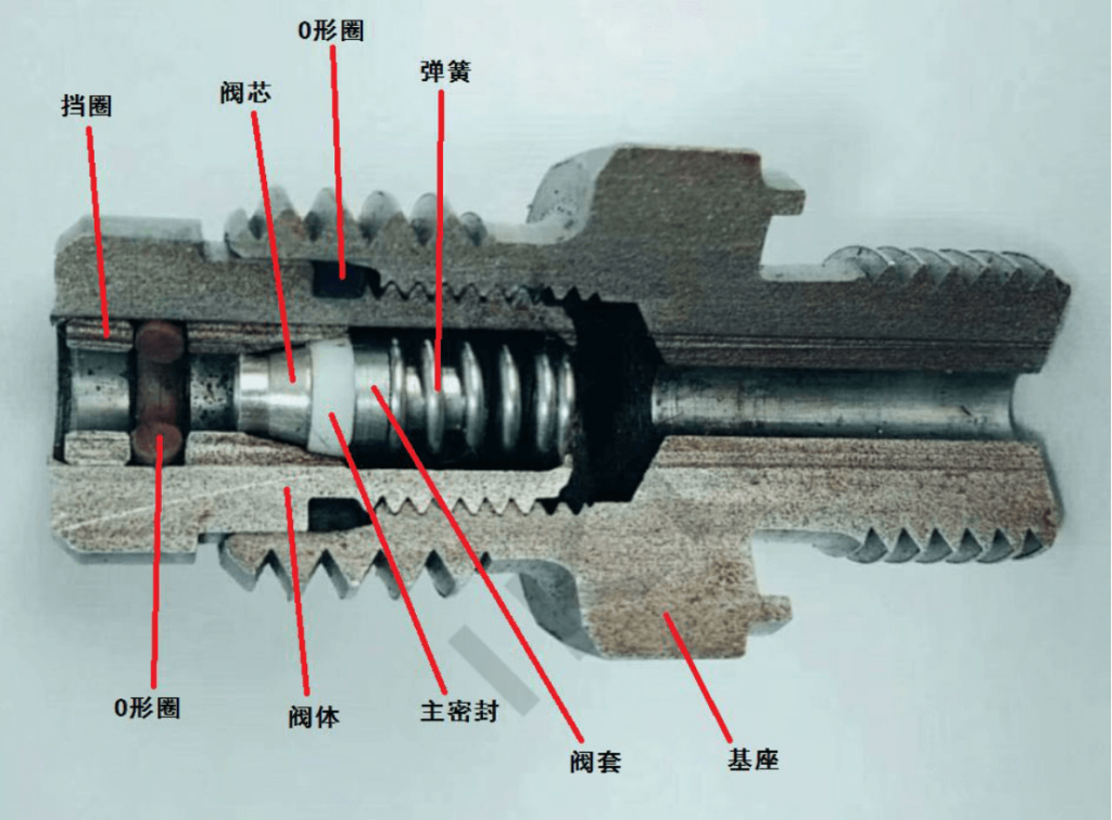 Internal structure of cone-sealed pressure test point