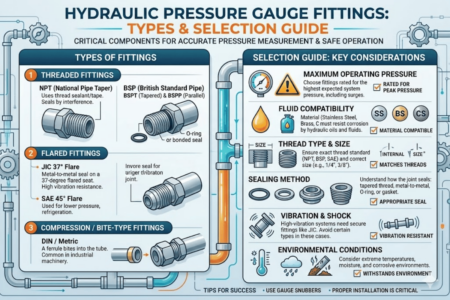 Hydraulic Pressure Gauge Fittings Types & Selection Guide