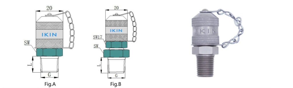 hydraulic test point adaptor, with stud